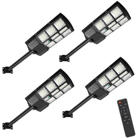 SWANEW 4 PCS luci solari da 300 W con sensore di movimento e modalità remota, luci solari da esterno da 600 lm