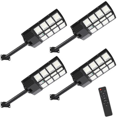 SWANEW 4 PCS luci solari da 400 W con sensore di movimento e modalità remota, luci solari da esterno da 600 lm