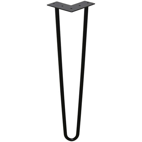 SWANEW 4 Stück tischbeine metall schwarz Tischkufen Haarnadel Tischbein 12 mm, Hairpin Legs aus Stahl, 2-Stange Bein, 30 cm