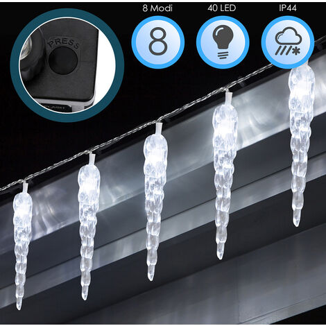 Einfeben - 40 LED glaçons abrite un rideau lumineux pluie