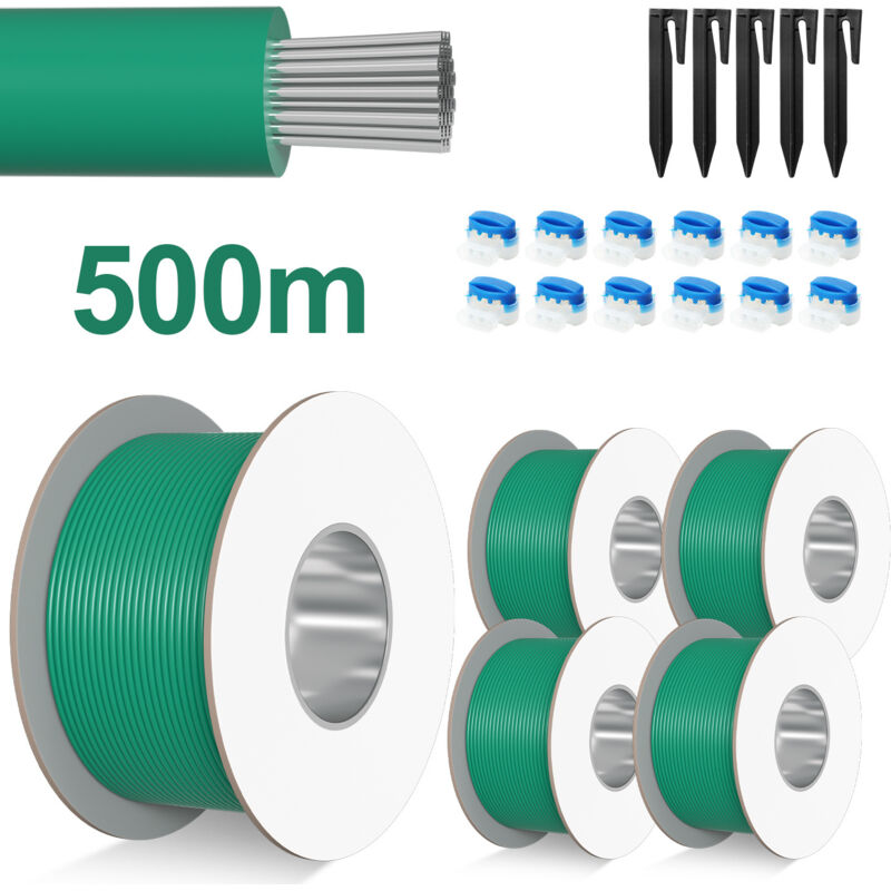 500m Set de Câble périphérique Connecteur de câble Câble résistant à la morsure Clous de terre Robot de tonte - Swanew