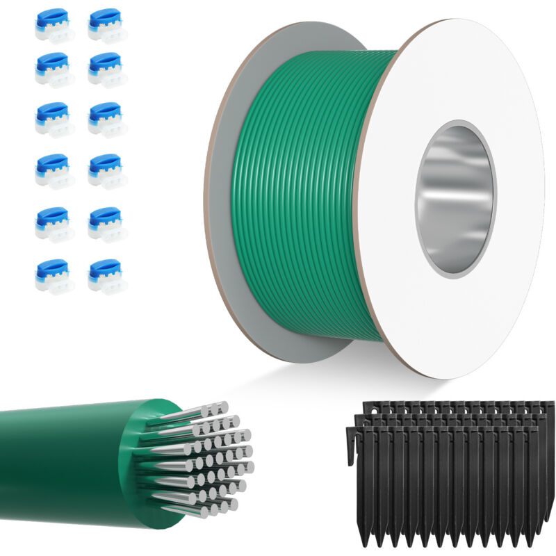 100m Set de Câble périphérique Connecteur de câble Câble résistant à la morsure Clous de terre Robot de tonte - Swanew