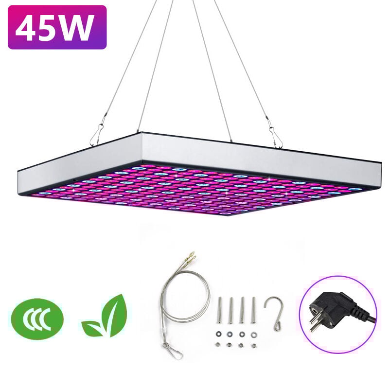 Swanew - 45W Lampe Horticole led Croissance Floraison à 225 LED,Lampe pour Plante Spectre Complet,Grow Light pour Plantes Fleurs