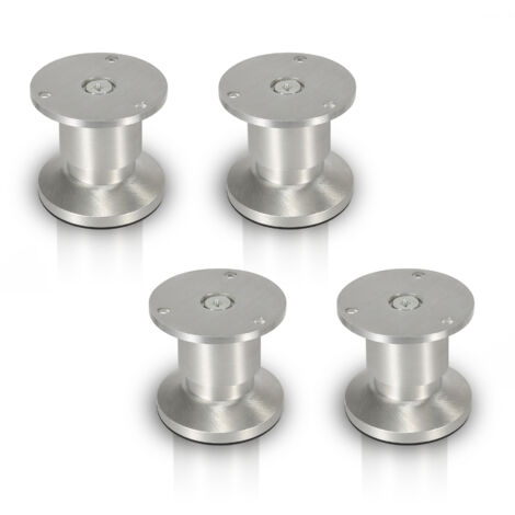 SWANEW 4pcs Mobili Piedi Piedi regolabili Lega di alluminio 60 mm Piede regolabile argento