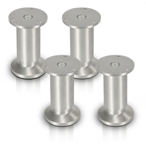 SWANEW 4pcs Mobili Piedi Piedi regolabili Lega di alluminio 80 mm Piede regolabile argento