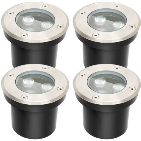 SWANEW 4x 3W Faretto da terra IP67 Faretto da incasso a pavimento con luce a LED Faretto da pavimento a terra