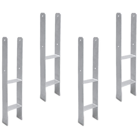 SWANEW 4x ancoraggio ad H Adatto per pergole Ancoraggio per palo incassato supporto per recinzione supporto per carport durevole 101MM