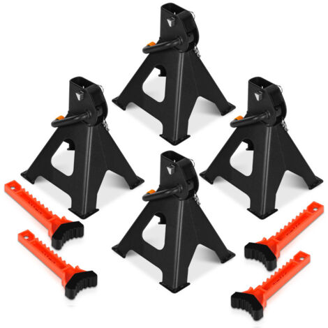 SWANEW 4x cavalletti per cric 3T pieghevoli e regolabili per SUV/van/caravan