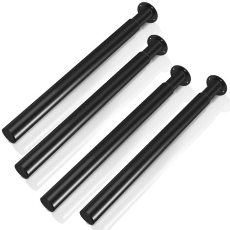 SWANEW 4X gambe per mobili 70-110cm estensibili (nero) Piedi del plinto Gamba di supporto Gamba del mobile Piedi del plinto regolabile per hotel Piedi