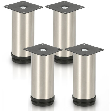 SWANEW 4X Mobili Piedi Armoire Piedistallo Divano Hotel Regolabile Cassettiera Piedi-Acciaio Inox-180mm