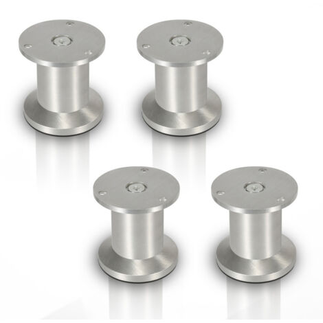 SWANEW 4x piedini per mobili piedini per mobili piedino in alluminio diametro 40 mm altezza 80 mm nero regolabile in altezza