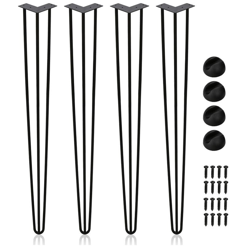 Swanew - Pieds de table Pieds de table en épingle à cheveux 45 cm, pieds de meubles en métal massif à 3 tiges pour bricolage, bureau à domicile,