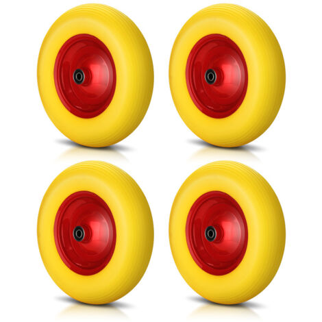 SWANEW 4X Ruota per carriola antiforatura Gomma piena 4.80/4.00-8 Ø390mm 120 kg Ruota di scorta