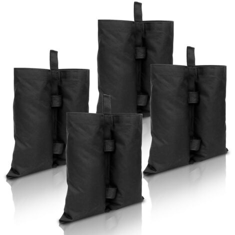 SWANEW 4X sacchi di peso Pesi per gazebo Pesi di sabbia di qualità industriale. pesi per gambe. tende parasole. ombrellone. nero