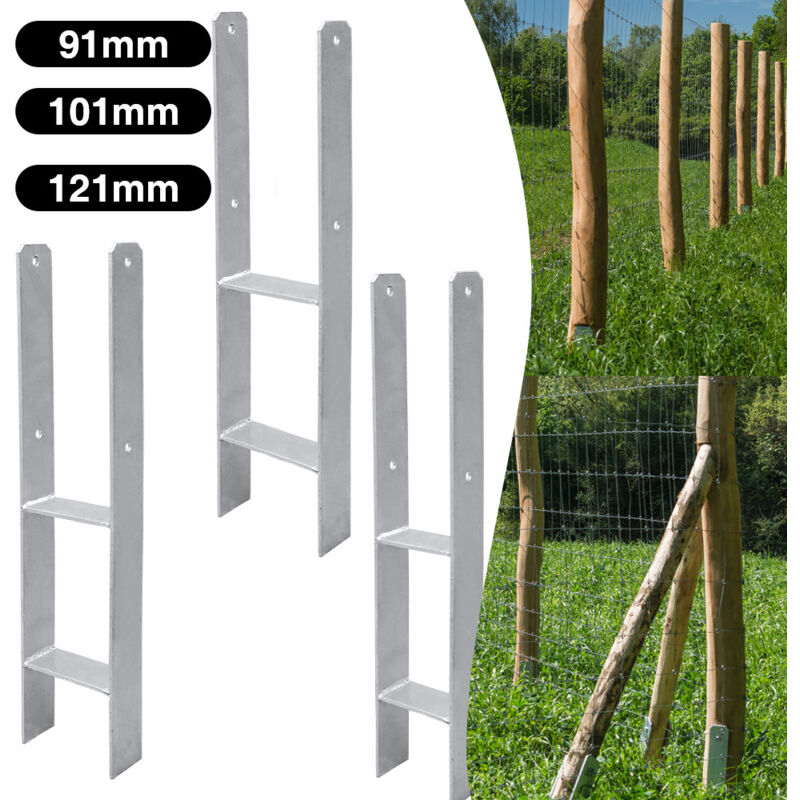 4x support de poteau Ancre h 600MM Pergola Pied de poteau Support de clôture Ancre - Swanew