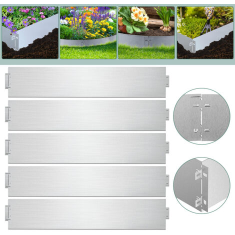 SWANEW 50M Rasenkante 100x18cm langlebig Garten Wegbegrenzung Verzinkt Gartenpalisade Pflanzen