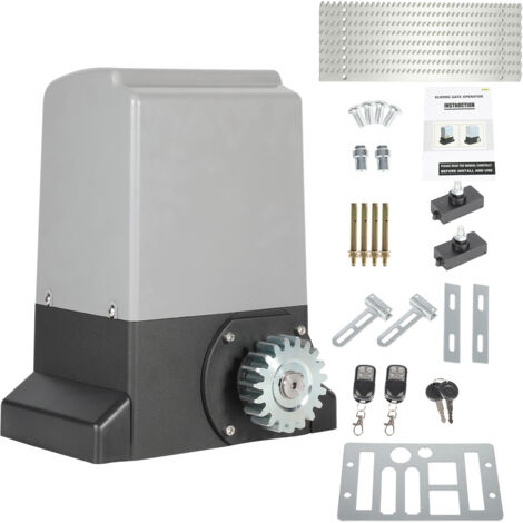SWANEW 550W Gate Operator Sliding Door Opener Kit Peso 1200 kg Lunghezza massima 12m per anta Velocità 39 ft/min Con modello WiFi Bluetooth APP + telecomando + chiave