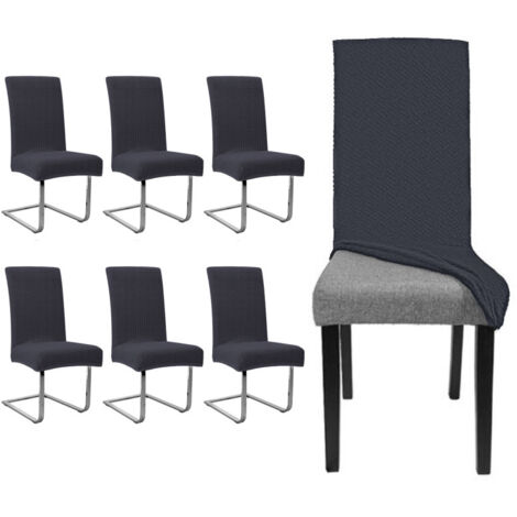 SWANEW 6 pezzi Copri sedia da pranzo espandibile Facile da pulire e durevole Decor Grigio