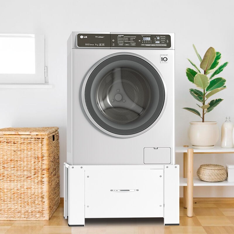 Swanew - 62.5x54.5x32.5cm Socle de machine à laver Socle pour machine à laver avec tiroir,jusqu'à 150 kg