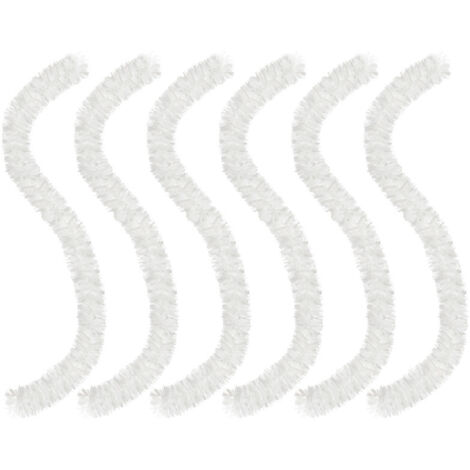 SWANEW 6pcs x 2M lucido albero di Natale ornamento Tinsel scintillante metallo albero di Natale ornamenti bianco