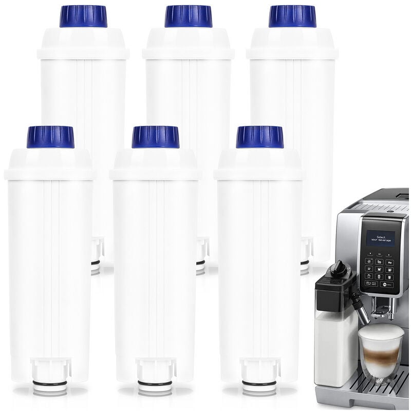 Randaco Lot de 4 Filtre eau pour Delonghi DLSC002, Filtre à eau Cartouche à  Charbon Actif Compatible avec Machines à café ECAM, ESAM, ETAM