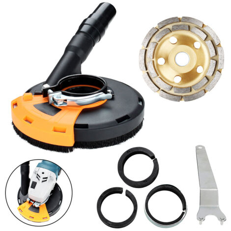 SWANEW Absaughaube Diamantschleiftopf 125 mm inkl. für Winkelschleifer Betonschleifer - orange