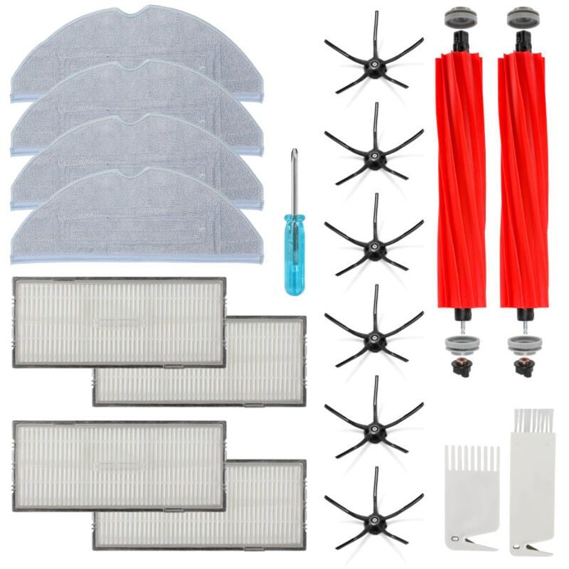 Swanew - Accessoires de remplacement pour Roborock S7 Plus, brosse latérale, tampon de nettoyage, chiffons, rouleau, brosse principale