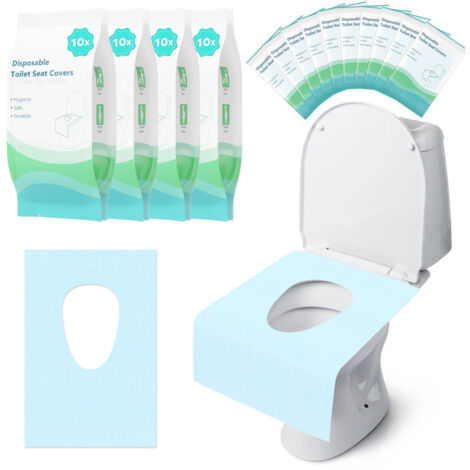 SWANEW Accessori di carta del sedile della toilette usa e getta 40pcs bagno, copertura del sedile della toilette usa e getta Tappetino della toilette