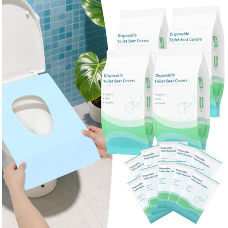 SWANEW Accessori di carta del sedile della toilette usa e getta 40pcs bagno, copertura del sedile della toilette usa e getta Tappetino della toilette
