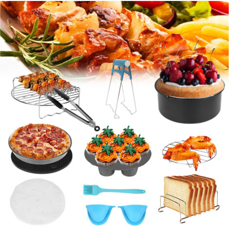 SWANEW Accessori per friggitrice ad aria (12 set) -8 pollici. accessori per friggitrice ad aria. adatti per friggitrici ad aria da 4 a 8 QT tutte le marche