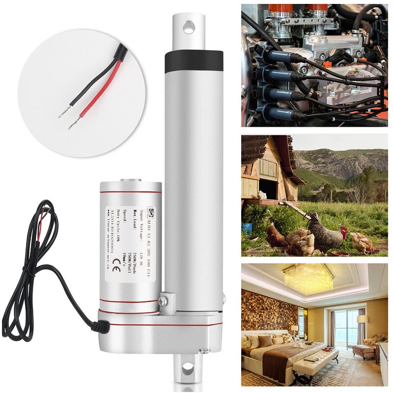 Swanew - Actionneur Linéaire 1500N dc 12V Support de Montage Moteur Électrique 200mm