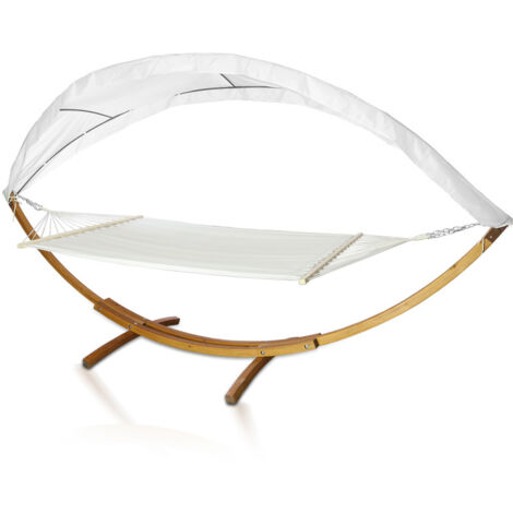 SWANEW Amaca con supporto resistente alle intemperie Supporto per amaca in legno di larice Letto mobile da giardino per 2 persone