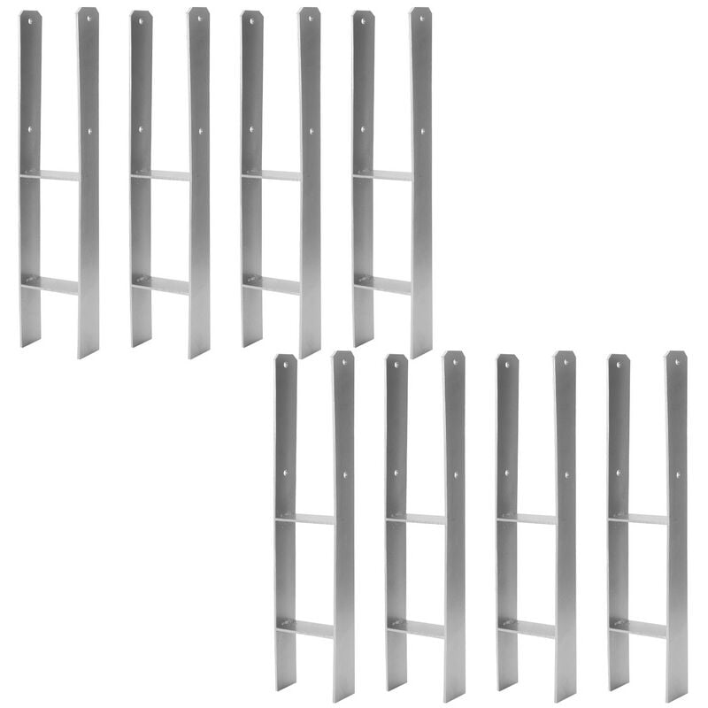Ancre de poteau Clôtures Support de poteau Ancre h Stable Support de poteau 600mm Pied de poteau Support 111mm 8 pièces - Swanew