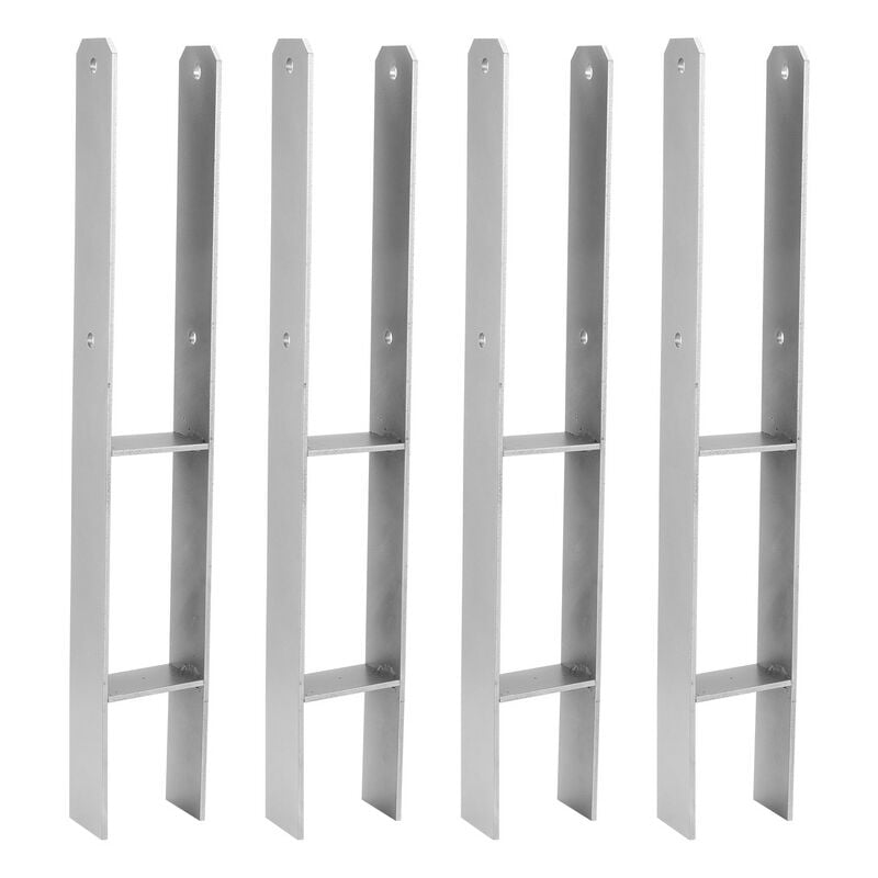 Ancre de poteau Douille de sol Pied de poteau Support de poteau 121mm 4 pièces - Swanew