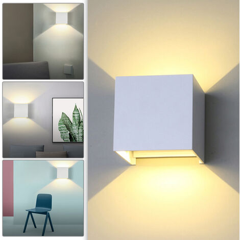 SWANEW Applique Murale LED Extérieure Moderne IP65 Escalier Couloir Lampe Carré Up Down Lumière Déco