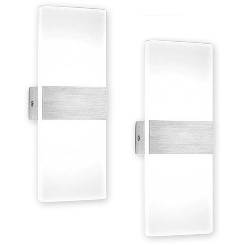 SWANEW Applique Murale LED Extérieure Moderne IP65 Escalier Couloir Lampe Carré Up Down Lumière Déco 7W Noir Blanc Froid