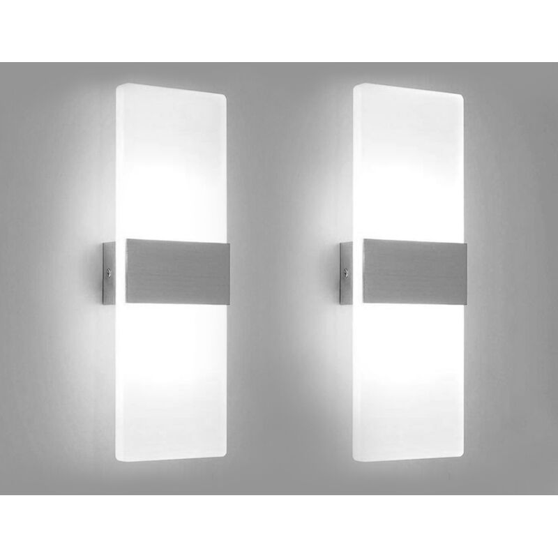 Applique Murale led Extérieure Moderne IP65 Escalier Couloir Lampe Carré Up Down Lumière Déco 7W Noir Blanc Froid - Swanew