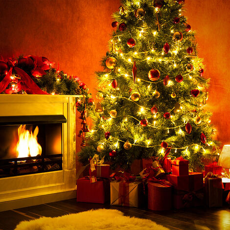 Arbre de Noël en métal de Table, 40cm Mini lumières d'arbre de Noël en  métal, Arbre de Noël en Fer forgé avec Cloches colorées, Lumière d'arbre de  Noël en Spirale d'or pour