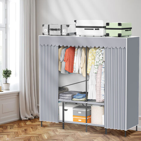 SWANEW Armadio per camera da letto - 178x170x48cm - Casa - Resistente alla polvere - Nero