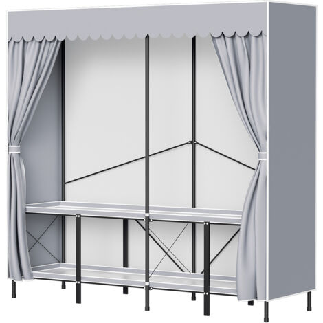 SWANEW Armadio per camera da letto - 178x170x48cm - Casa - Resistente alla polvere - Nero