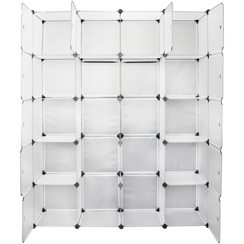 Armoire Armoires Armoires Enfants Étagère Salle de Bains Étagère Chaussures diy Stable Rangement Armoire 20 Cubes Blancs - Swanew