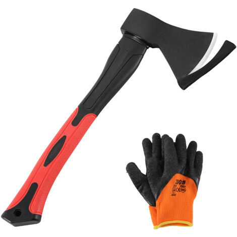 SWANEW Ascia da spacco- manico in gomma in acciaio al carbonio con guanto 800g 38,5cm