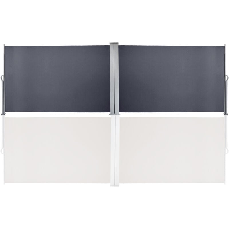 Swanew - Double Auvent latéral Rétractable 180x600cm Paravent Extérieur Store latéral patio Protection de la Vie privée Extensible Résistant Gris