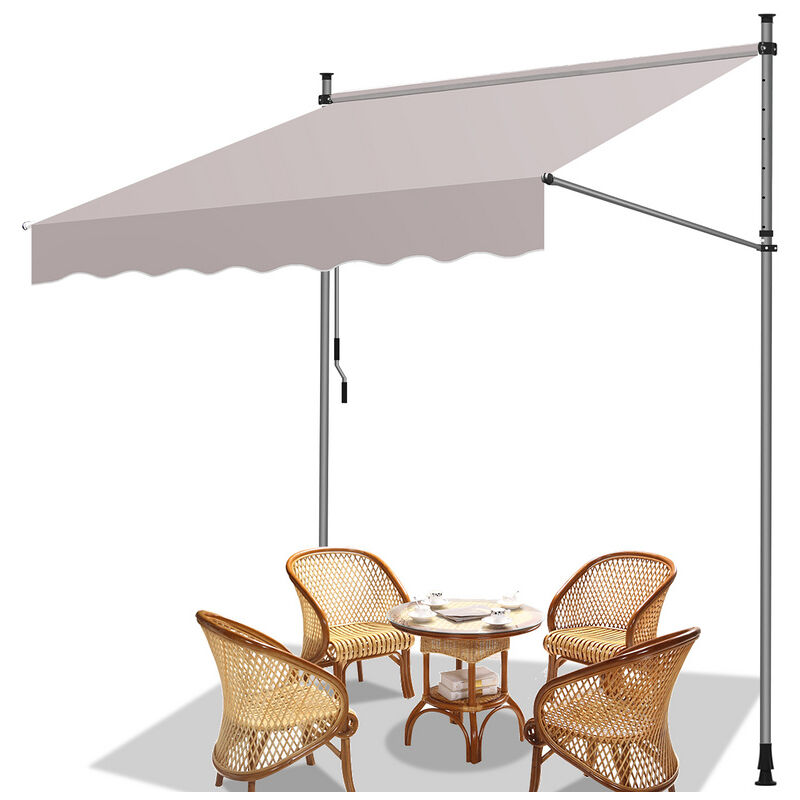 Auvent manuel Store à pince Auvent à Pince Auvent pour balcon Store de fenêtre Store de balcon sans percer, anti-UV 300cm Beige - Swanew