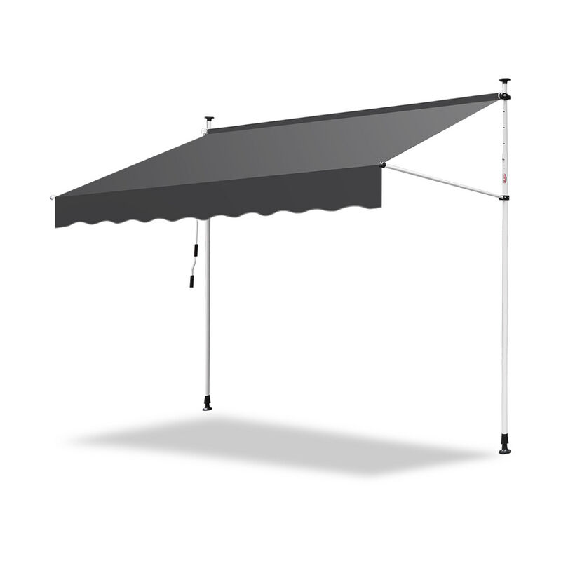 Auvent manuel terrasse Protection solaire UV-résistante Hydrofuge avec protection solaire Gris 3M - Swanew