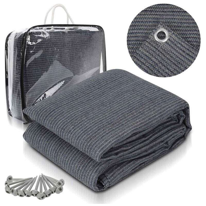 Swanew - Auvent tapis étanche camping tapis tente sol extérieur tente bâche pique-nique couverture caravane - Gris - 200x200cm