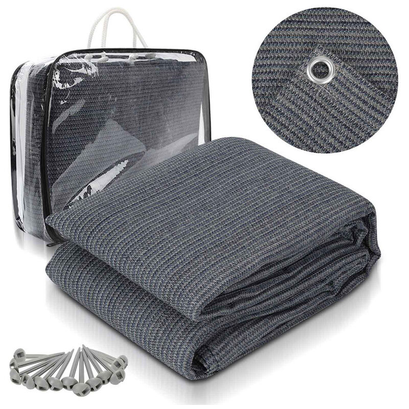SWANEW Auvent tapis étanche camping tapis tente sol extérieur tente bâche pique-nique couverture caravane - Gris - 300x300cm