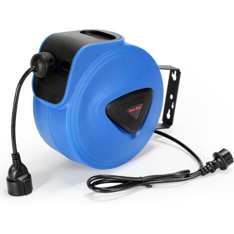 SWANEW avvolgitore elettrico automatico Avvolgicavo automatico 20 m custodia in plastica 1,5 m cavo girevole 180°