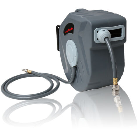 SWANEW Avvolgitubo Avvolgitubo automatico per aria compressa Avvolgitubo da 20 M Tubo flessibile per aria compressa con attacco da 1/4, incluso portagomma a parete, pressione di esercizio max. 18 bar