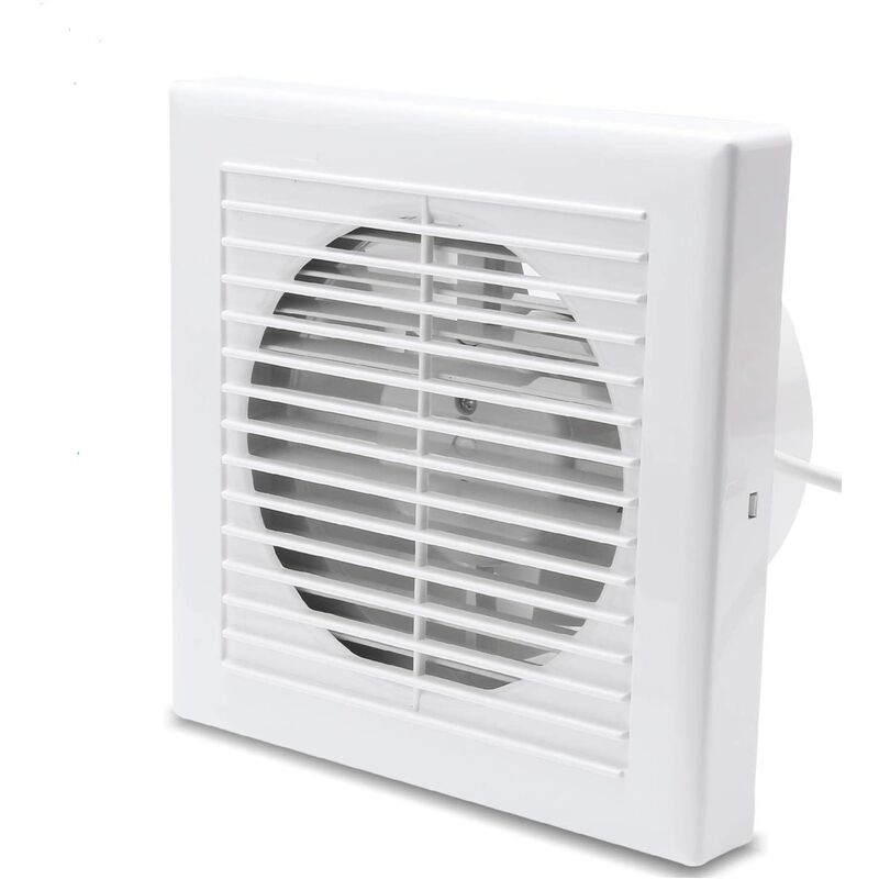 Badlüfter 100 mm/150mm Wandlüfter Ventilator Lüfter für Bad wc Küche Wandventilator Badezimmer Wand Niedrigem Weiß - 150mm Standard - Swanew